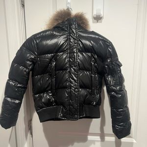 SAM black coat with brown fur